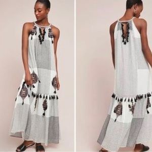 Anthropologie Maeve Puebla Tasseled Maxi Dress S